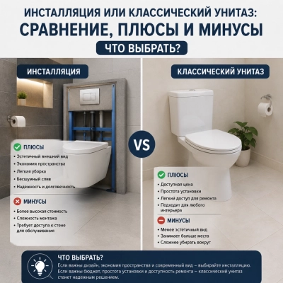 Инсталляция или классический унитаз: что лучше?